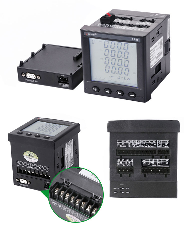 Three phase multifunction AC power meter
